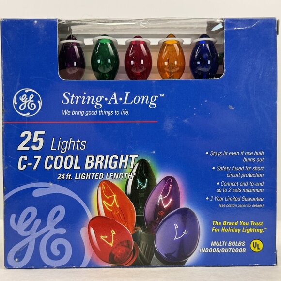 GE Other - Vintage GE String-A-Long 25 Lights C-7 Cool Bright Multicolor Christmas NEW
